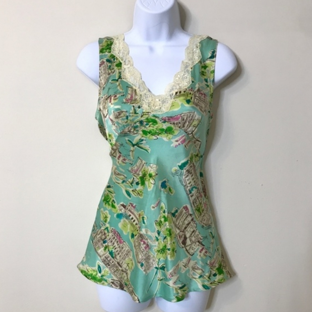 Y2K  Jaloux Zalu 100% Silk Lace Blouse Size S